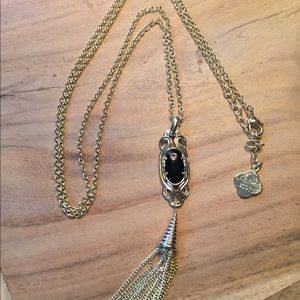 Kendra Scott Black Gold Tassel Necklace